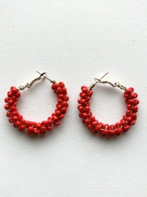 Red Hoop Earrings