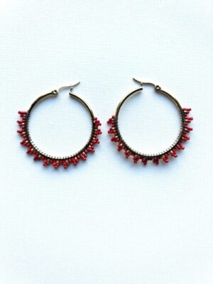 Red Unity Hoop Earrings