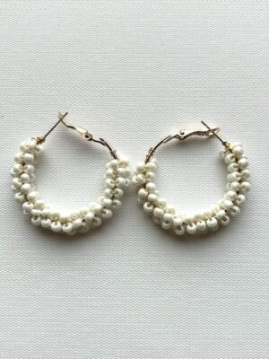 Small White Hoop Earrings