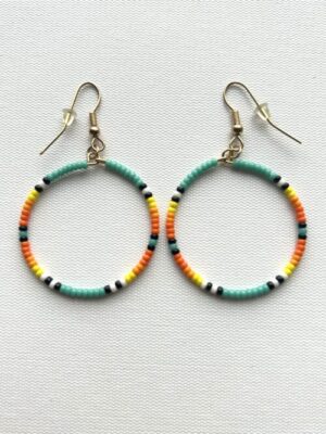 Turquoise Jump Loop Melody Hoop Earrings