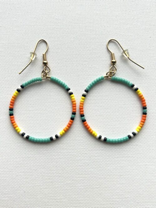 Turquoise Jump Loop Melody Hoop Earrings