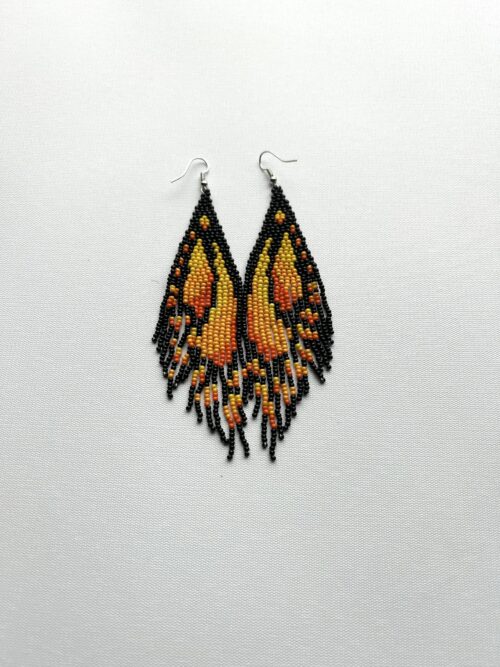 Monarch Wing Hook Waterfall Earrings