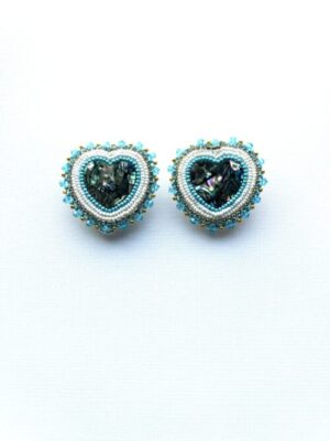 Abalone Hearts Post Earrings