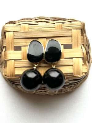 Black Pearls Post Earrings
