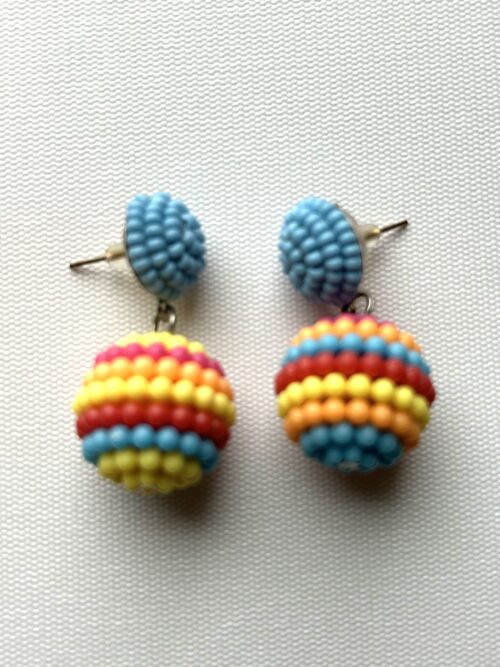 Blue Carmen Dangle Post Earrings