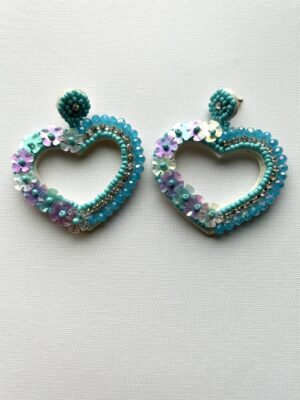 Blue Heart Post Earrings