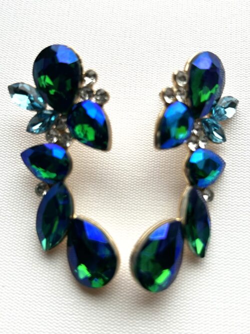 Blue Prom Night Post Earrings