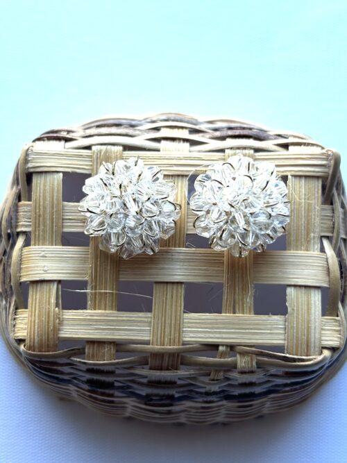 Clear Crystal Balls Post Earrings