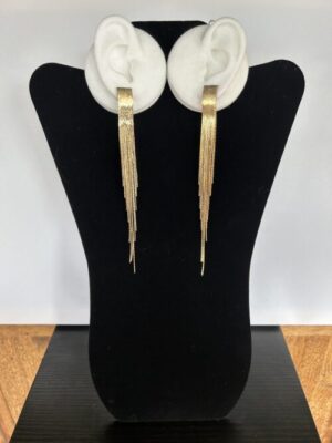 Gold Metal Layered Waterfall Post Earrings
