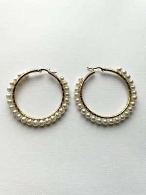 Pearl Hoop Earrings