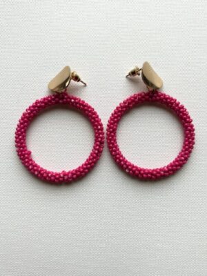 Magenta Circle Post Earrings