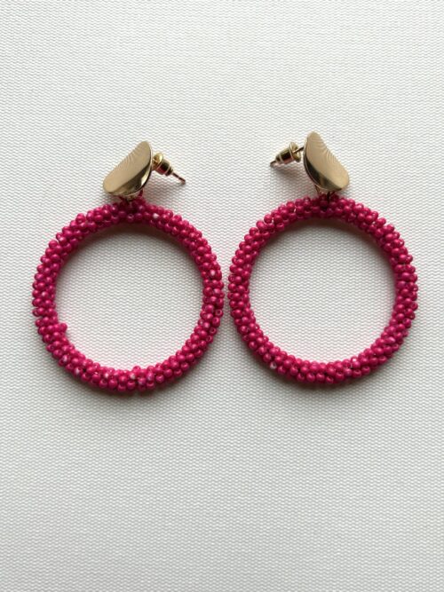Magenta Circle Post Earrings