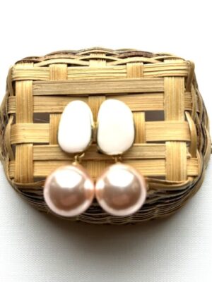 Peach Pearls Post Earrings