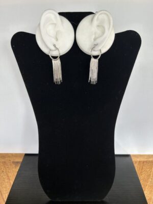 Silver Clasp Hoop Waterfall Post Earrings