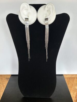 Smoked Silver Waterfall Post Earrings