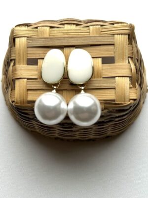 White Pearls Post Earrings