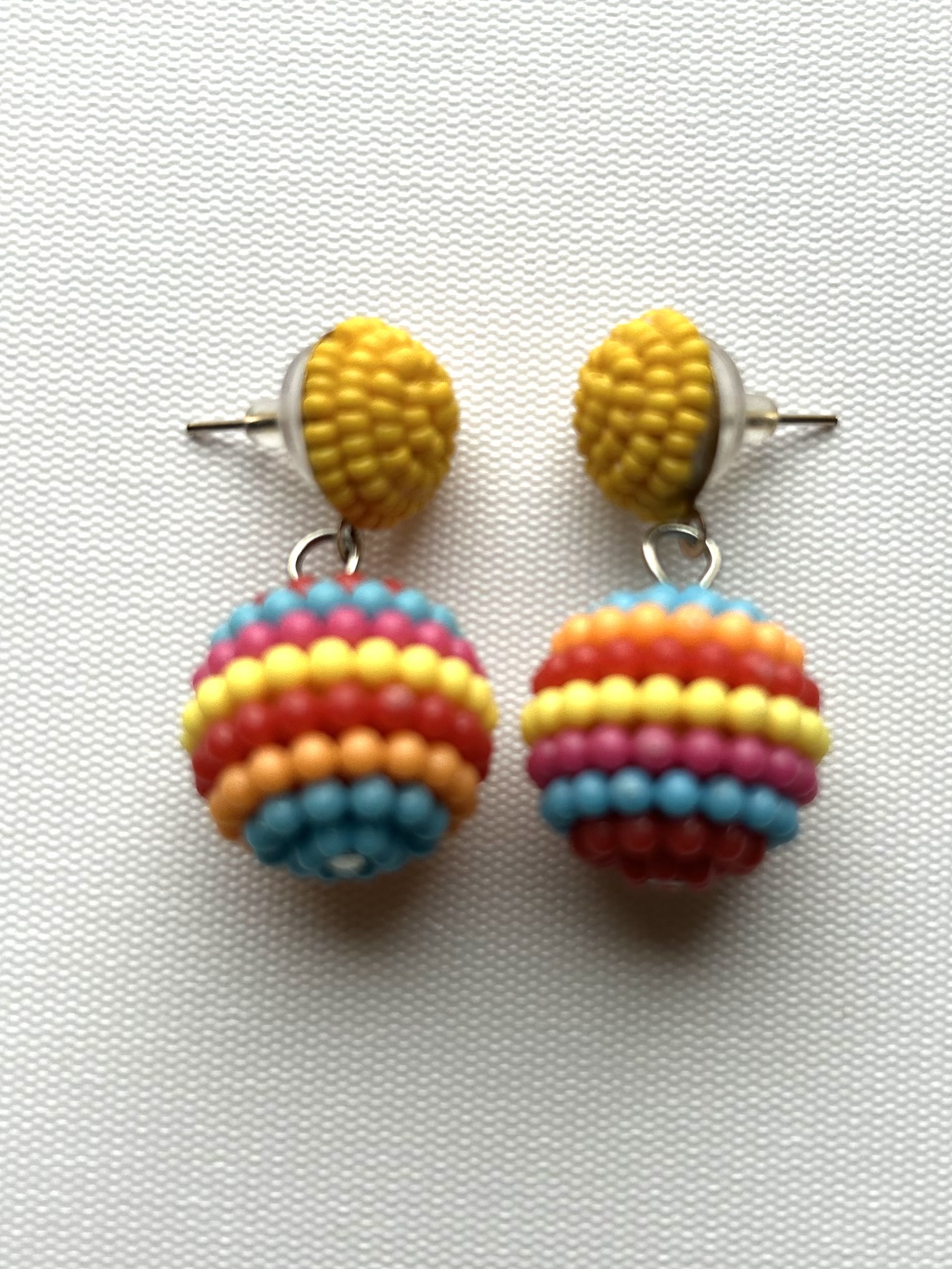 Yellow Carmen Dangle Post Earrings