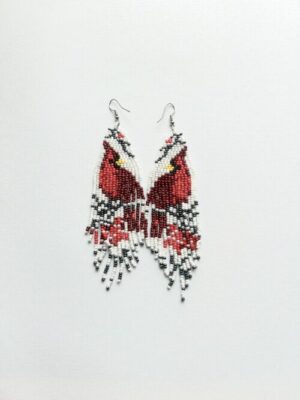 Red Cardinal Waterfall Earrings