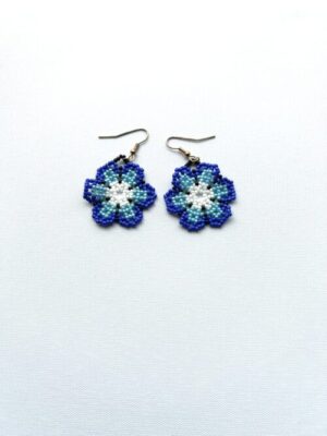 Sacred Flower Blue Petal Hook Earrings