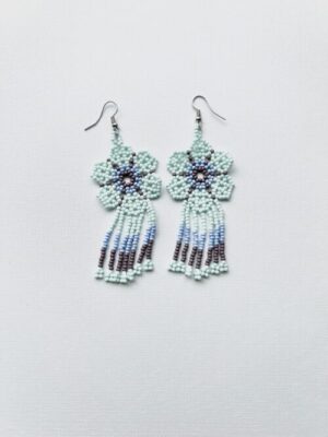 Sacred Flower Lt. Blue Petal Waterfall Hook Earrings