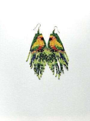 Yellow Parrot Waterfall Hook Earrings