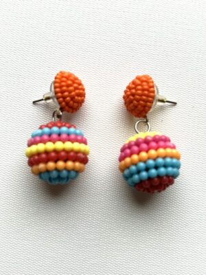 Orange Carmen Dangle Post Earrings