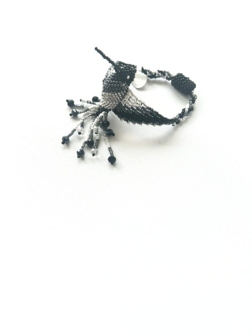 Black Silver Hummingbird Bracelet