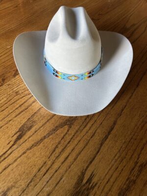 Blue 4 Feather Diamond Hatband