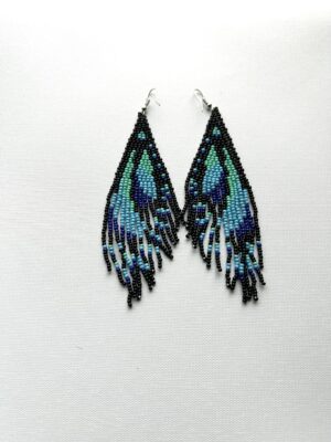 Blue Butterfly Wings Hook Earrings