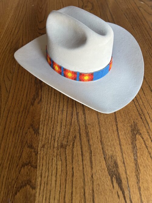 Blue Orange Sunburst Hatband - Image 2