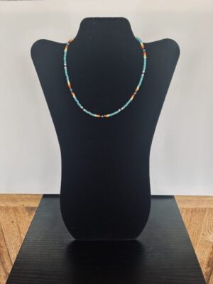 Light Blue Drum Beat Choker Necklace