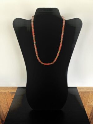 Rose marble and Quartz Bead Choker Necklace