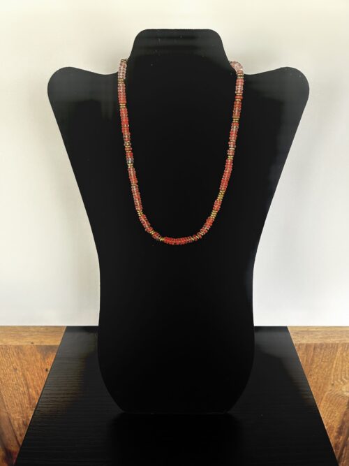 Rose marble and Quartz Bead Choker Necklace