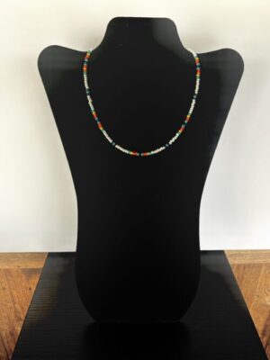 White Drum Beat Choker Necklace