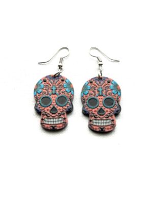 Days of the Dead Pink Head Blue Cross Forehead