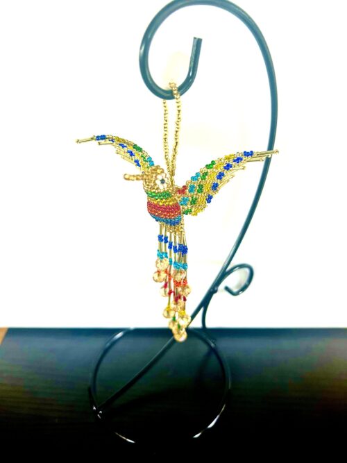 Gold Spotted Wing Song Hummingbird Ornament