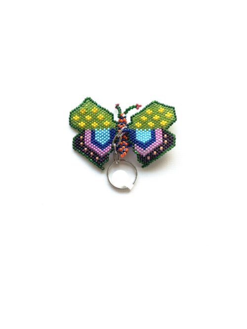 Green Yellow Blue Butterfly Key Chain