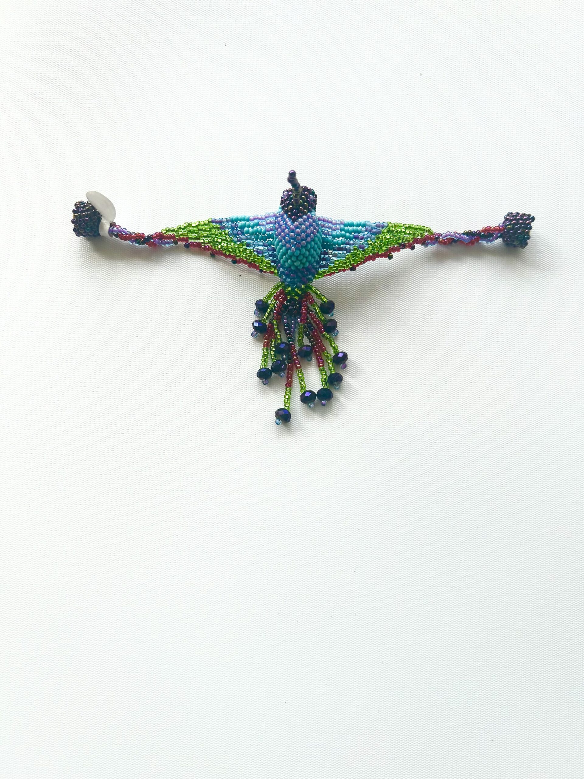 Lavender Chest Purple Head Green Wing Hummingbird Bracelet - Image 2