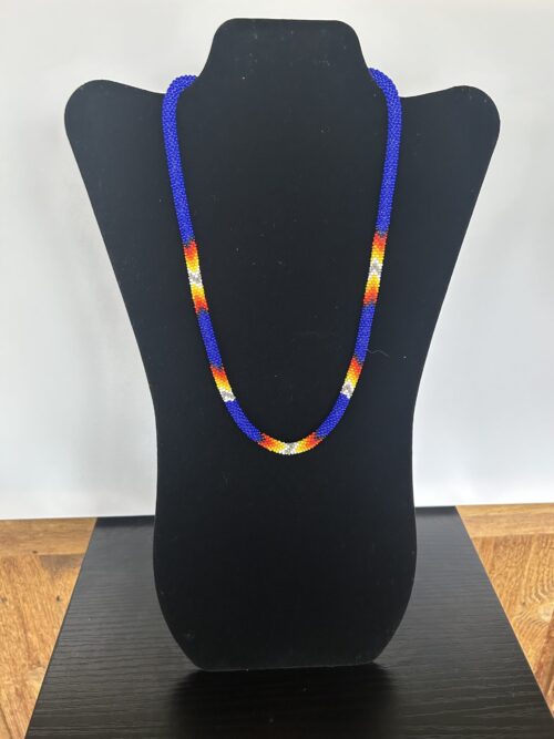 Cobalt Rainbow 1 Strand Necklace