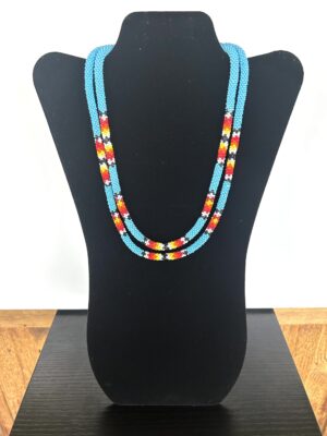 Turquoise Rainbow 2 Strand Necklace