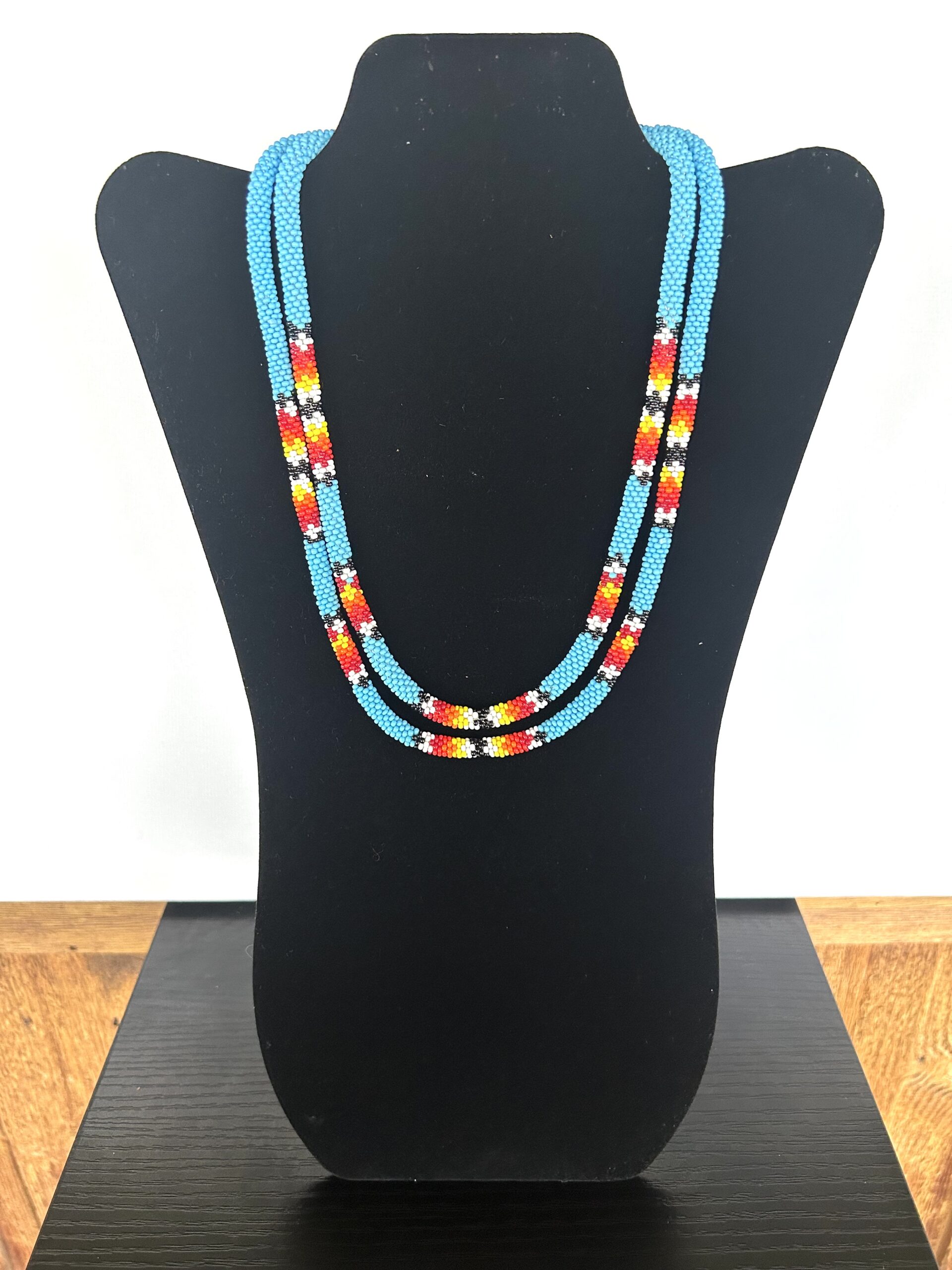 Turquoise Rainbow 2 Strand Necklace