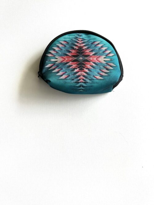 Pink Teal Whisper Chevron Lined Coin Purse