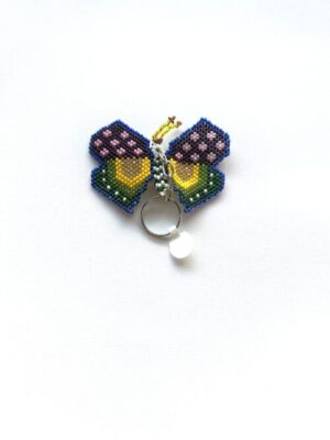 Purple Yellow Butterfly Key Chain