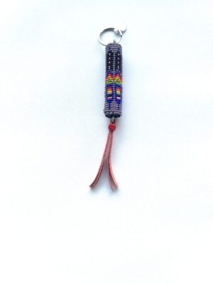 Rainbow Feather Tube Key Chain