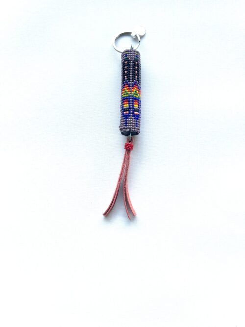 Rainbow Feather Tube Key Chain