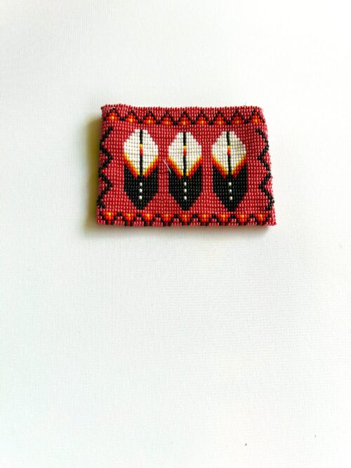Red 3 Feather Coin Purse