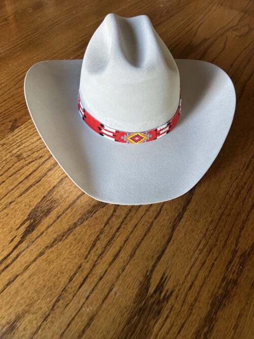 Red 6 Feathers Diamond Hatband