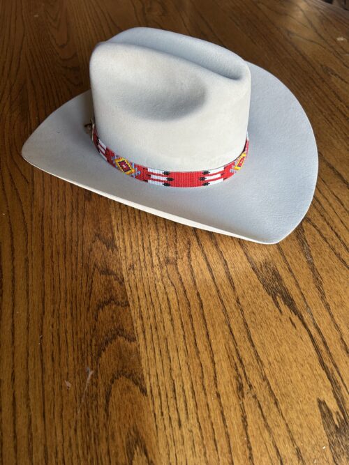 Red 6 Feathers Diamond Hatband - Image 2
