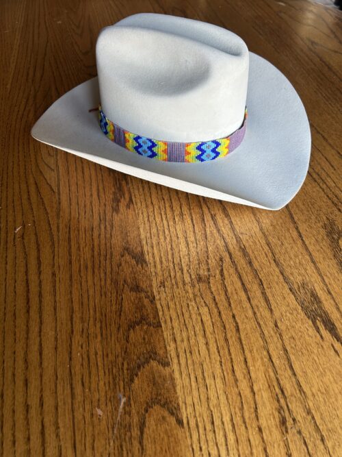 Taupe Blue and Orange Hatband - Image 2
