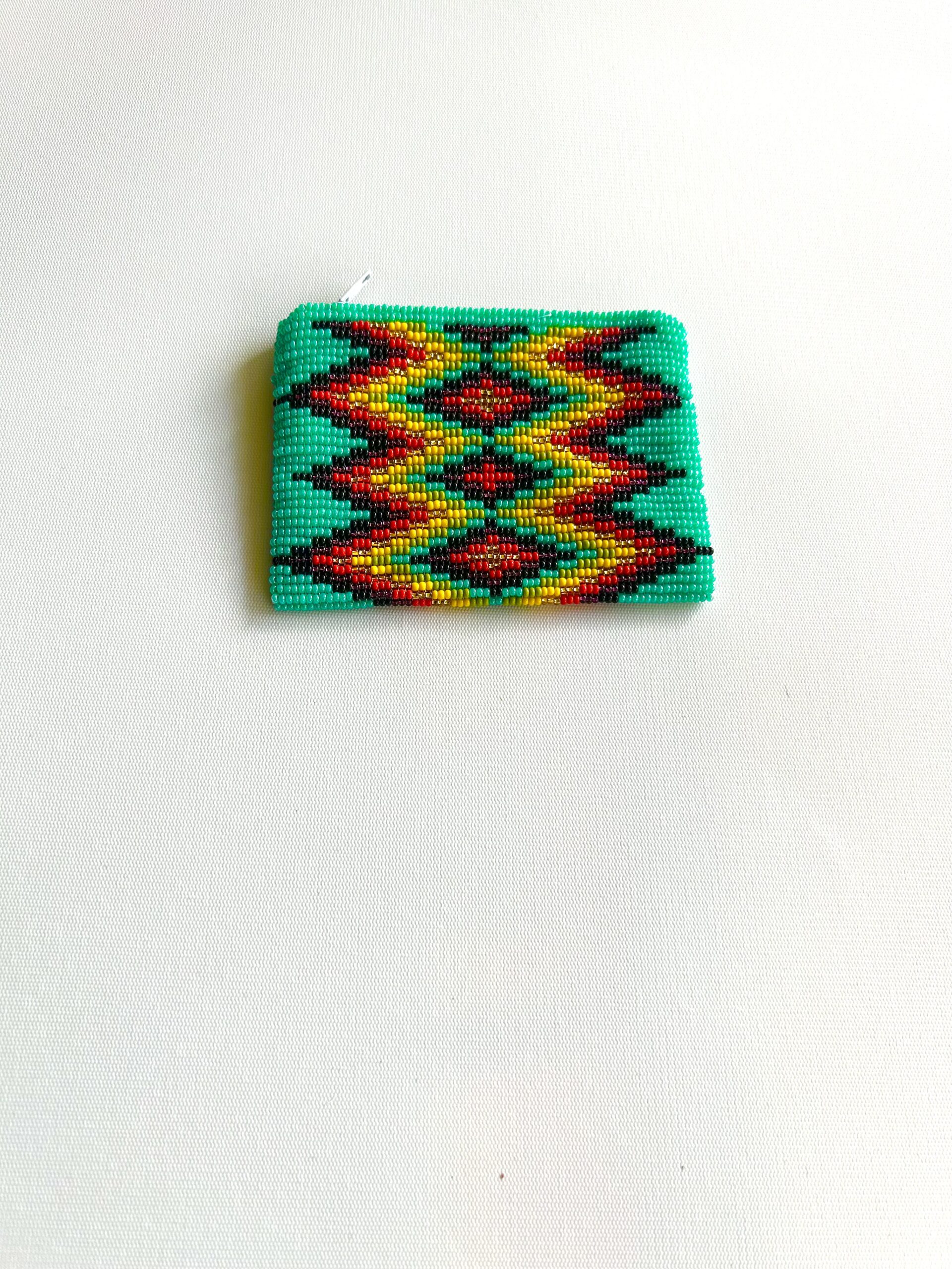 Teal Fire Sarape-style Coin Purse
